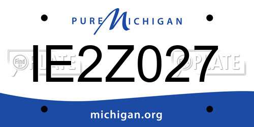 IE2Z027 Michigan License Plate