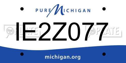 IE2Z077 Michigan License Plate