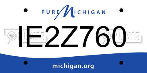 IE2Z760 Michigan License Plate