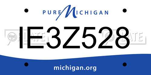 IE3Z528 Michigan License Plate