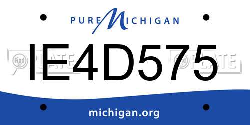IE4D575 Michigan License Plate