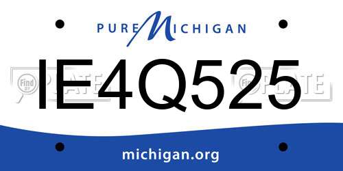 IE4Q525 Michigan License Plate