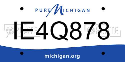 IE4Q878 Michigan License Plate