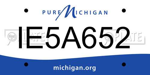 IE5A652 Michigan License Plate