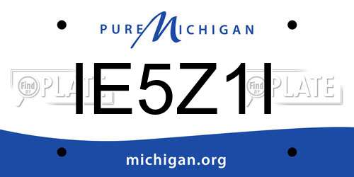 IE5Z1I Michigan License Plate