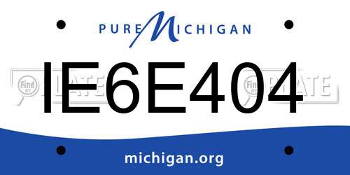IE6E404 Michigan License Plate