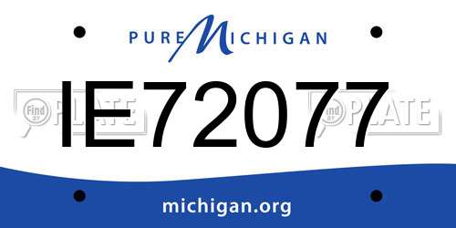 IE72077 Michigan License Plate