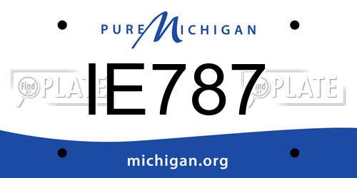 IE787 Michigan License Plate