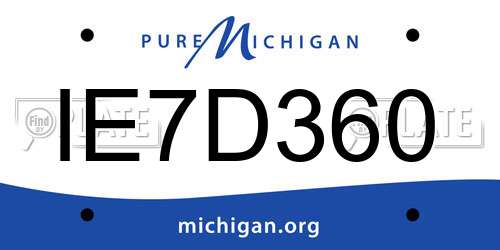 IE7D360 Michigan License Plate
