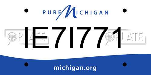 IE7I771 Michigan License Plate
