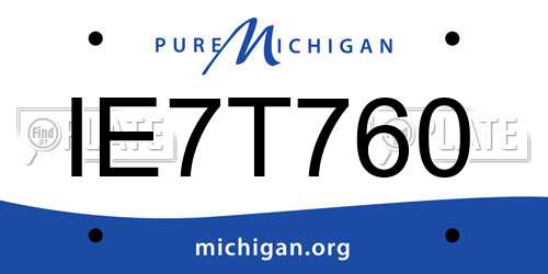 IE7T760 Michigan License Plate