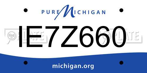 IE7Z660 Michigan License Plate