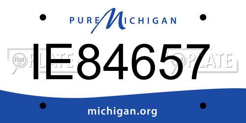 IE84657 Michigan License Plate