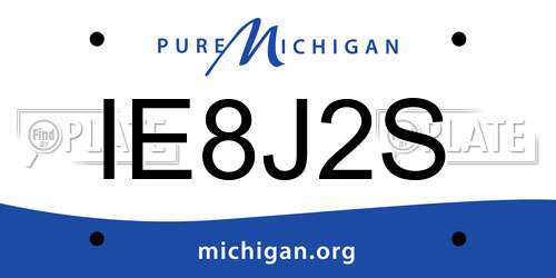 IE8J2S Michigan License Plate