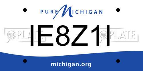 IE8Z1I Michigan License Plate