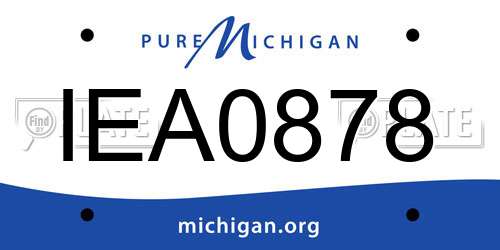IEA0878 Michigan License Plate