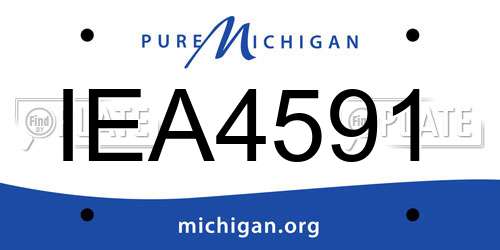 IEA4591 Michigan License Plate