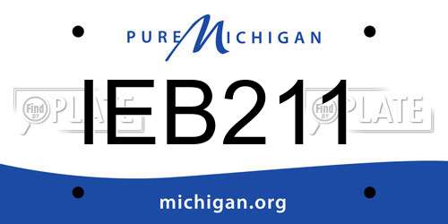 IEB211 Michigan License Plate