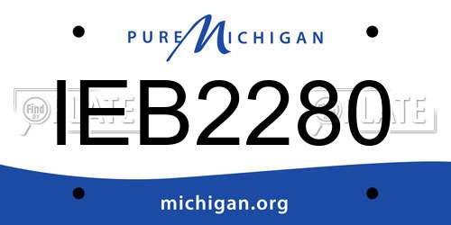 IEB2280 Michigan License Plate