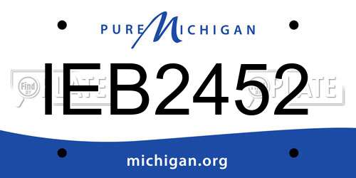 IEB2452 Michigan License Plate