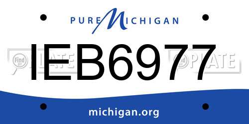 IEB6977 Michigan License Plate