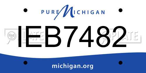 IEB7482 Michigan License Plate