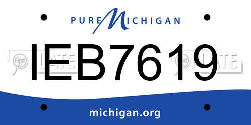 IEB7619 Michigan License Plate