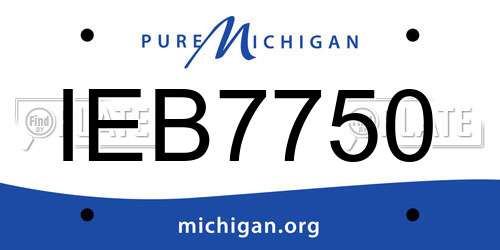 IEB7750 Michigan License Plate
