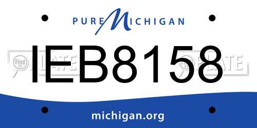 IEB8158 Michigan License Plate