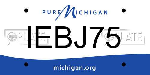IEBJ75 Michigan License Plate