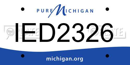 IED2326 Michigan License Plate