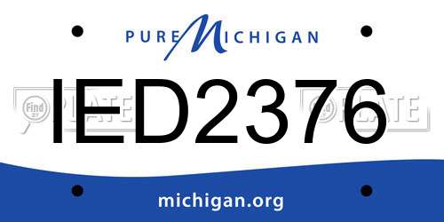 IED2376 Michigan License Plate