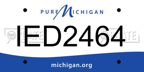 IED2464 Michigan License Plate