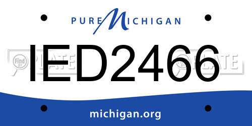 IED2466 Michigan License Plate