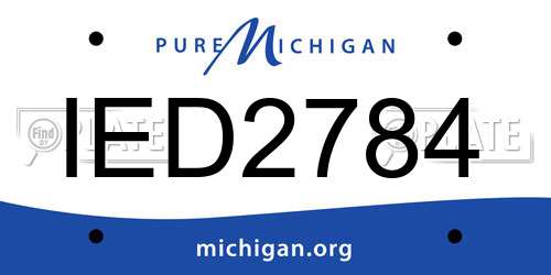 IED2784 Michigan License Plate