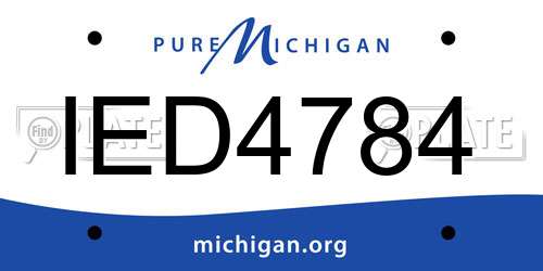 IED4784 Michigan License Plate