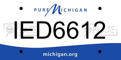 IED6612 Michigan License Plate