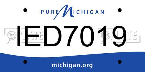 IED7019 Michigan License Plate