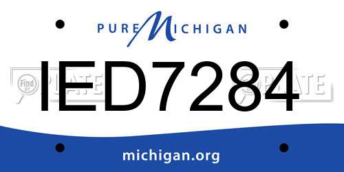 IED7284 Michigan License Plate