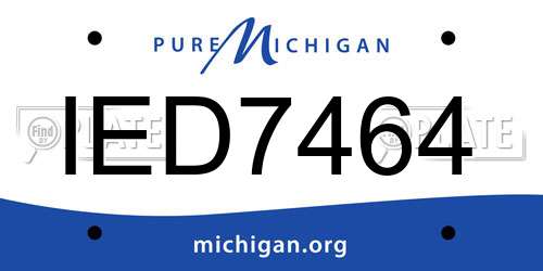 IED7464 Michigan License Plate
