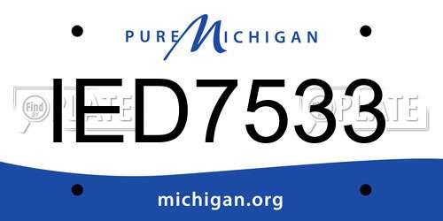 IED7533 Michigan License Plate