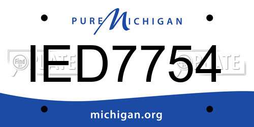 IED7754 Michigan License Plate