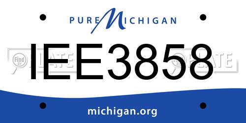 IEE3858 Michigan License Plate