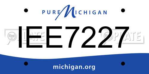 IEE7227 Michigan License Plate