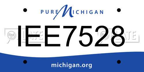 IEE7528 Michigan License Plate