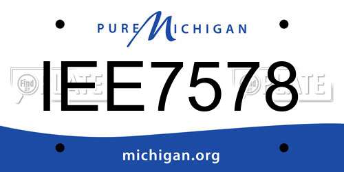 IEE7578 Michigan License Plate
