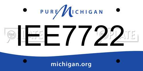 IEE7722 Michigan License Plate