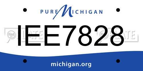 IEE7828 Michigan License Plate
