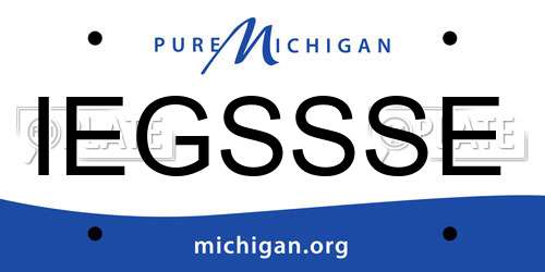 IEGSSSE Michigan License Plate