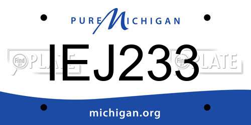 IEJ233 Michigan License Plate